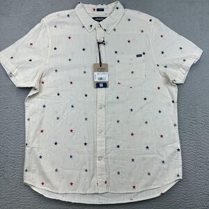 Chubbies Shirt Mens Large White‎ All Stars No Stripes Resort Weave Friday